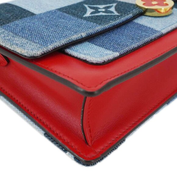 Louis Vuitton Patchwork Flore Damier Monogram Denim Chain Wallet Shoulder Bag B - Picture 8 of 15